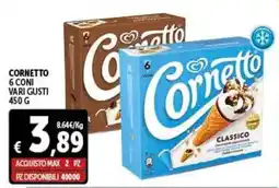 Gourmet Déco Cornetto 6 coni vari gusti offerta