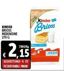Gourmet Déco Kinder brioss merendine offerta