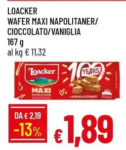 Famila LOACKER WAFER MAXI NAPOLITANER/CIOCCOLATO/VANIGLIA offerta