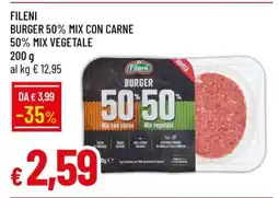 Famila FILENI BURGER 50% MIX CON CARNE 50% MIX VEGETALE offerta