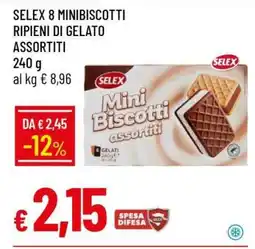 Famila SELEX 8 MINIBISCOTTI RIPIENI DI GELATO ASSORTITI offerta