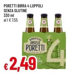 Famila PORETTI BIRRA 4 LUPPOLI SENZA GLUTINE offerta