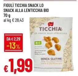 Famila FIGULÌ TICCHIA SNACK LO SNACK ALLA LENTICCHIA BIO offerta