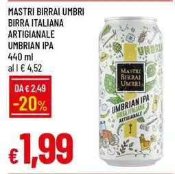 Famila MASTRI BIRRAI UMBRI BIRRA ITALIANA ARTIGIANALE UMBRIAN IPA offerta