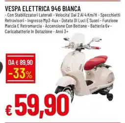 Famila VESPA ELETTRICA 946 BIANCA offerta
