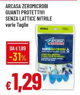 Famila ARCASA ZEROMICROBI GUANTI PROTETTIVI SENZA LATTICE NITRILE offerta