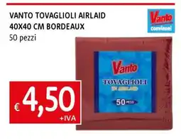 Famila VANTO TOVAGLIOLI AIRLAID 40X40 CM BORDEAUX offerta