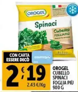 Gourmet Déco Orogel cubello spinaci foglia più offerta