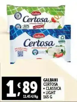 Gourmet Déco Galbani certosa offerta
