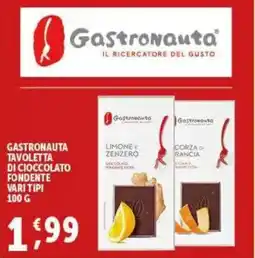 Gourmet Déco Gastronauta tavoletta di cioccolato fondente vari tipi offerta