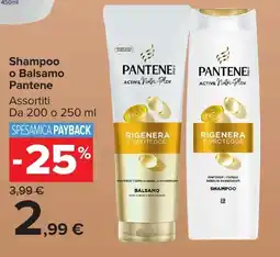 Carrefour Market Shampoo o Balsamo Pantene offerta