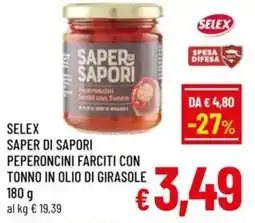 A&O Selex saper di sapori peperoncini farciti con tonno in olio di girasole offerta