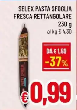 A&O Selex pasta sfoglia fresca rettangolare offerta
