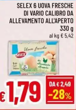 A&O Selex 6 uova fresche di vario calibro da allevamento all'aperto offerta