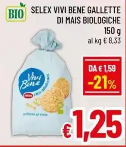A&O Selex vivi bene gallette di mais biologiche offerta