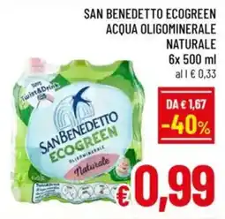 A&O San benedetto ecogreen acqua oligominerale naturale offerta