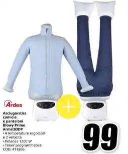 MediaWorld Ardes Asciuga/stira camicie e pantaloni Blowy Prime Armst03DP offerta