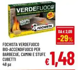 A&O Fochista verdefuoco bio-accendifuoco per barbecue, camini e stufe cubetti offerta