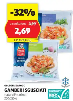 ALDI Golden seafood gamberi sgusciati offerta