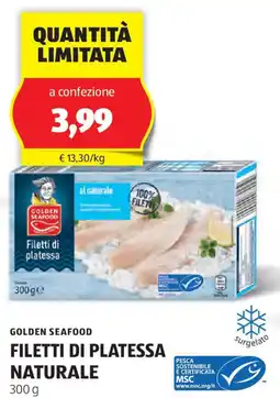 ALDI Golden seafood filetti di platessa naturale offerta