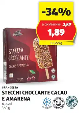 ALDI Grandessa stecchi croccante cacao e amarena offerta