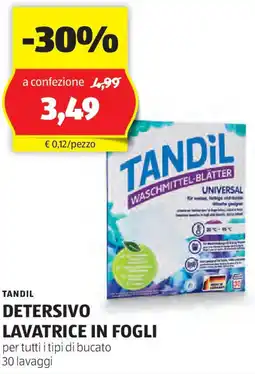 ALDI Tandil detersivo lavatrice in fogli offerta