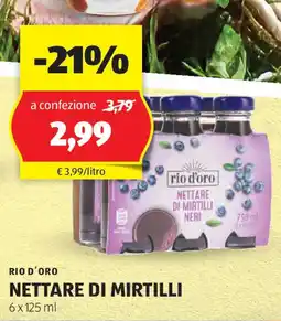 ALDI RIO D'ORO Nettare di mirtilli offerta