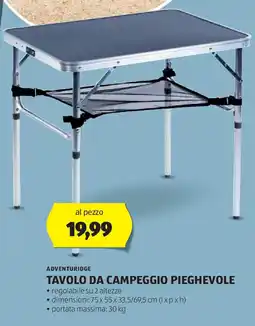 ALDI Adventuridge tavolo da campeggio pieghevole offerta