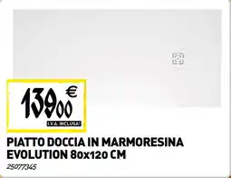 Tecnomat Piatto doccia in marmoresina evolution 80x120 cm offerta