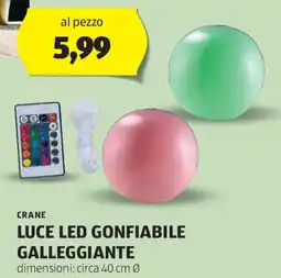 ALDI CRANE luce led gonfiabile galleggiante offerta