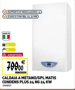 Tecnomat ARISTON Caldaia a metano/gpl matis condens plus 24 NG 24 KW offerta