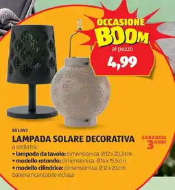 ALDI BELAVI Lampada solare decorativa garanzia ampada solare decorativa offerta