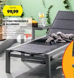 ALDI BELAVI Lettino prendisole in alluminio offerta