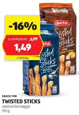 ALDI SNACK FUN Twisted sticks offerta