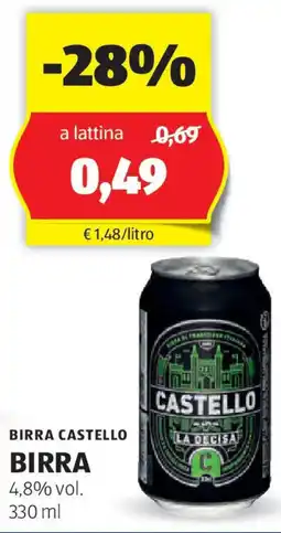 ALDI BIRRA CASTELLO Birra offerta
