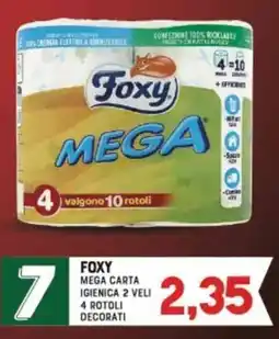 Gran Risparmio Foxy mega carta igienica 2 veli 4 rotoli decorati offerta