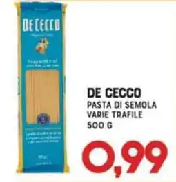 Gran Risparmio De cecco pasta di semola varie trafile offerta