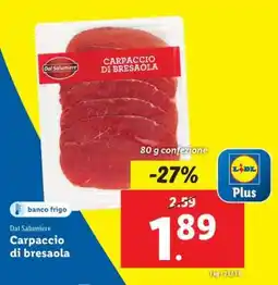 Lidl Carpaccio di Bresaola offerta
