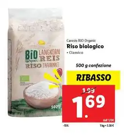 Lidl Carosio BIO Organic Riso biologico offerta