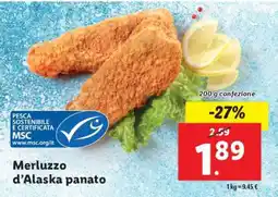 Lidl Merluzzo d'Alaska panato offerta