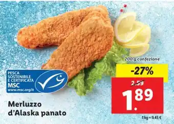 Lidl Merluzzo d'Alaska panato offerta