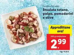 Lidl Insalata totano, polpo, pomodorini e olive offerta