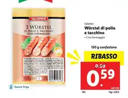 Lidl Salumeo Würstel di pollo e tacchino offerta