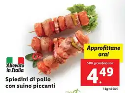 Lidl Spiedini di pollo con suino piccanti offerta