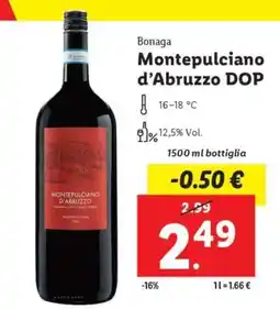 Lidl Bonaga Montepulciano d’Abruzzo DOP offerta