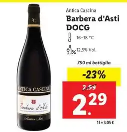 Lidl Antica Cascina Barbera d’Asti DOCG offerta
