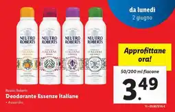 Lidl Neutro Roberts Deodorante Essenze italiane offerta