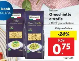 Lidl Italiamo Orecchiette o trofie offerta