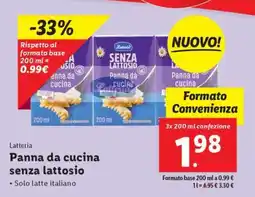Lidl Latteria Panna da cucina senza lattosio offerta