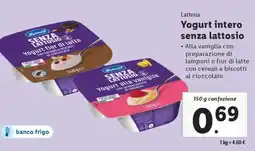 Lidl Yogurt intero senza lattosio offerta
